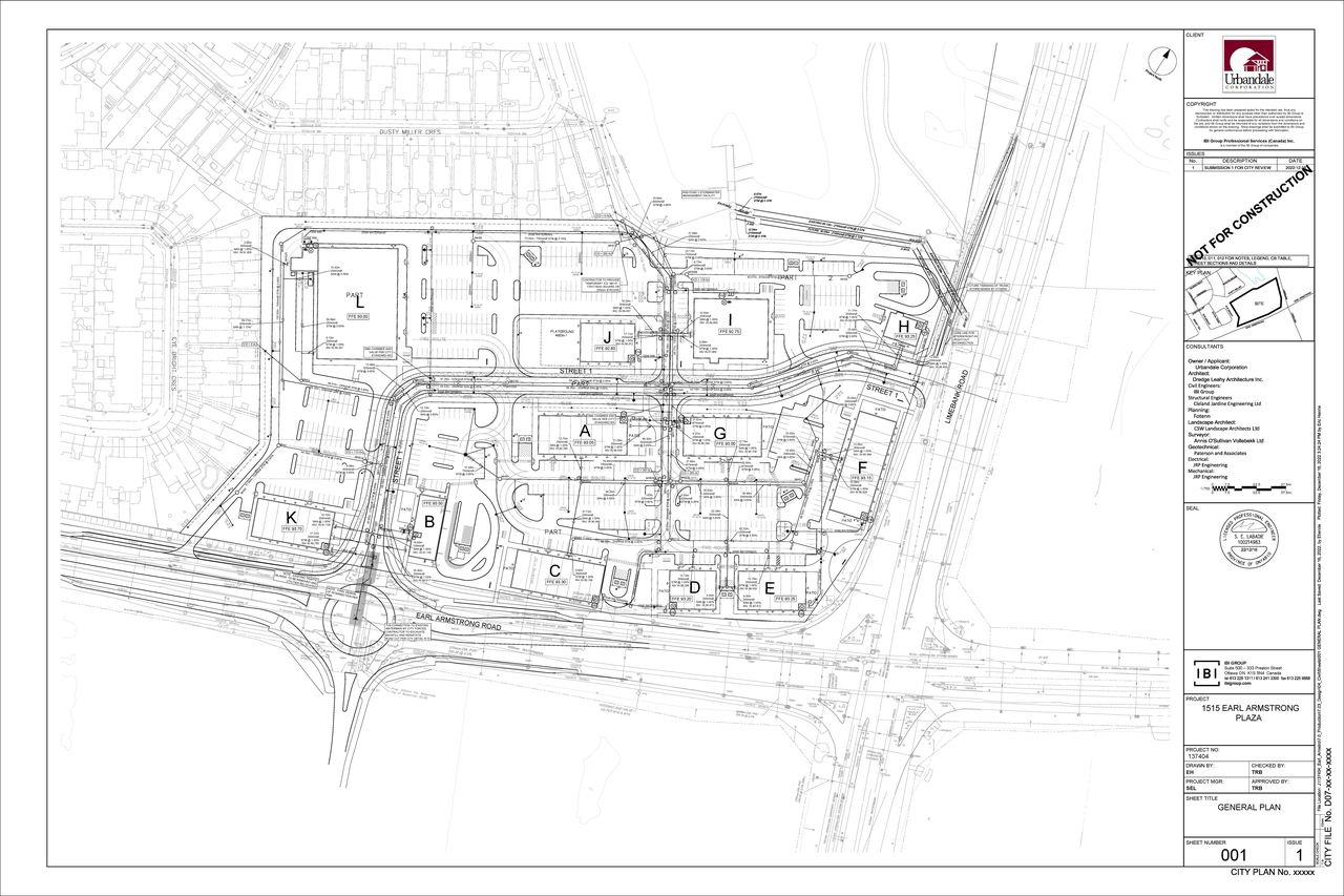 Construction site plan for project from page 85 of the file '2023-04-03 - Design Brief - D07-12-22-0169'