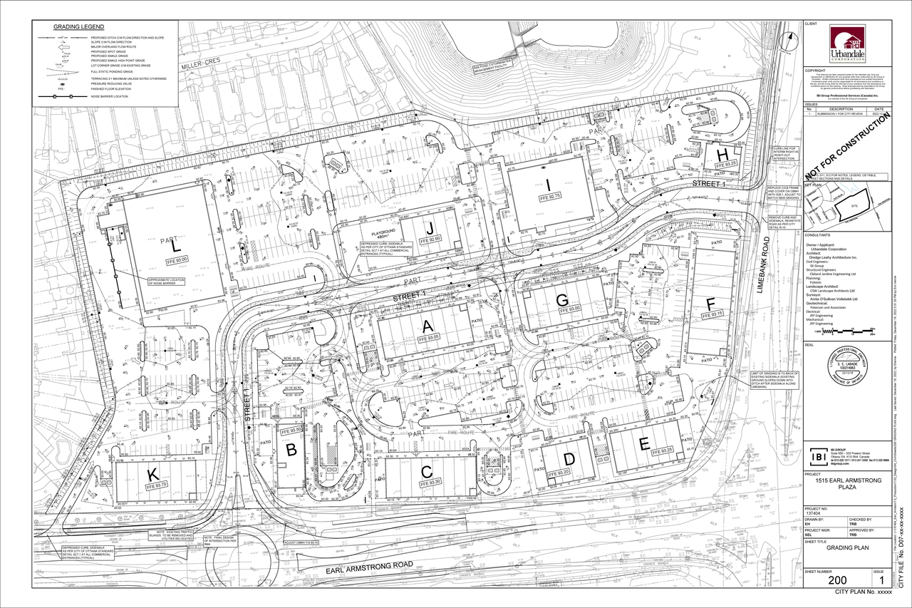 Construction site plan for project from page 86 of the file '2023-04-03 - Design Brief - D07-12-22-0169'