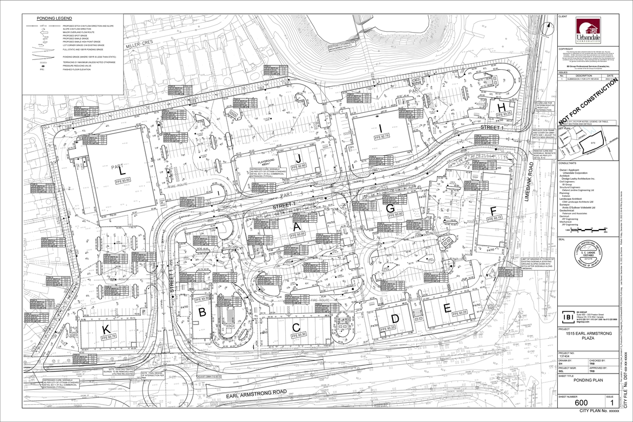 Construction site plan for project from page 88 of the file '2023-04-03 - Design Brief - D07-12-22-0169'