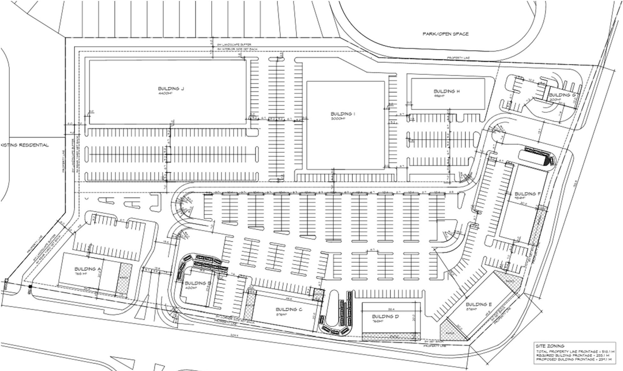 Construction site plan for project from page 34 of the file '2023-07-25 - Design Brief - D07-12-22-0169'
