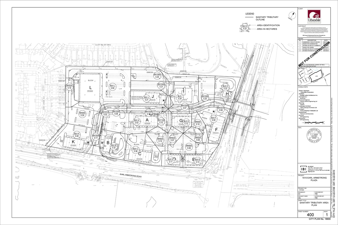 Construction site plan for project from page 83 of the file '2023-07-25 - Design Brief - D07-12-22-0169'