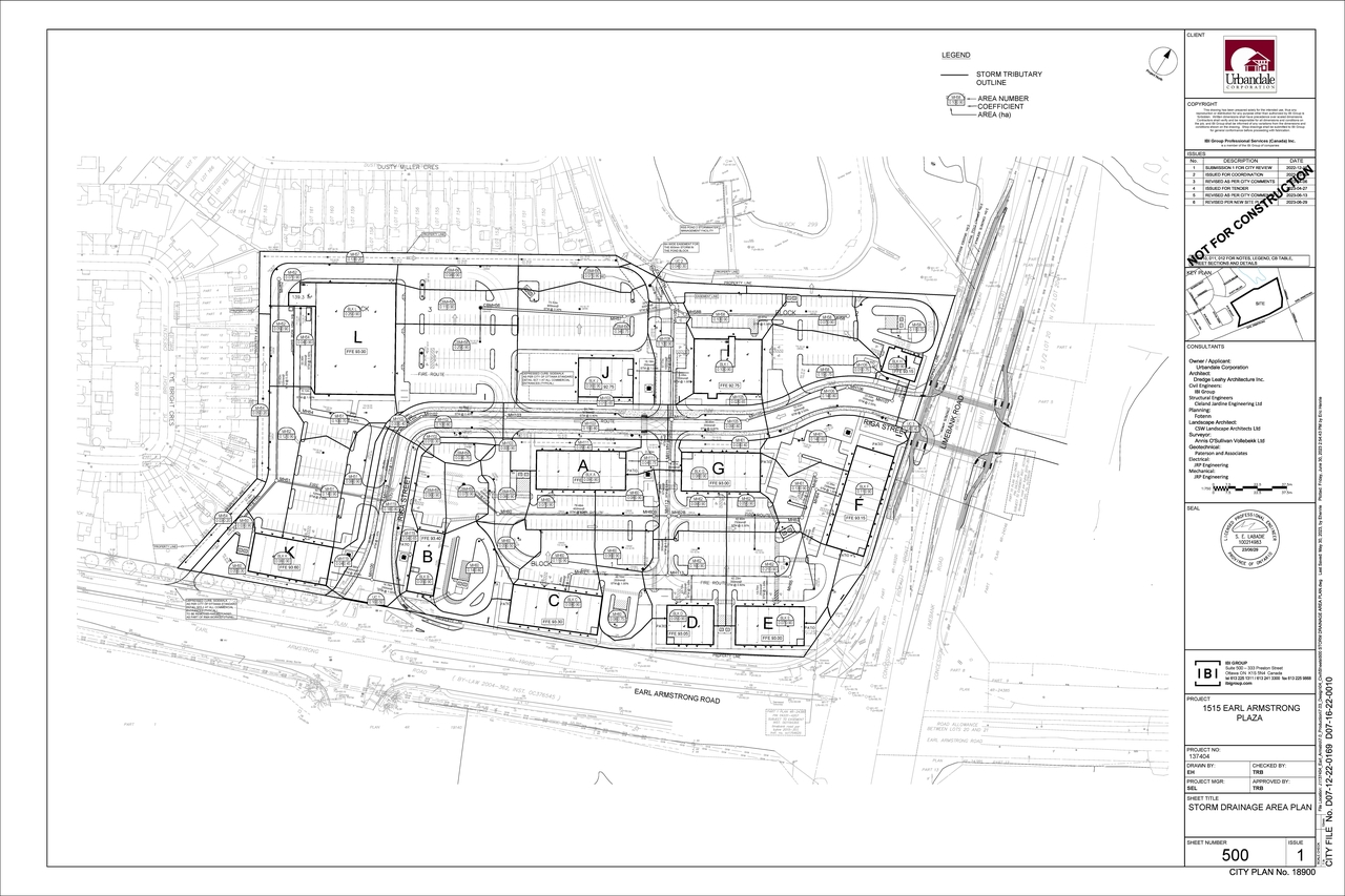 Construction site plan for project from page 127 of the file '2023-07-25 - Design Brief - D07-12-22-0169'