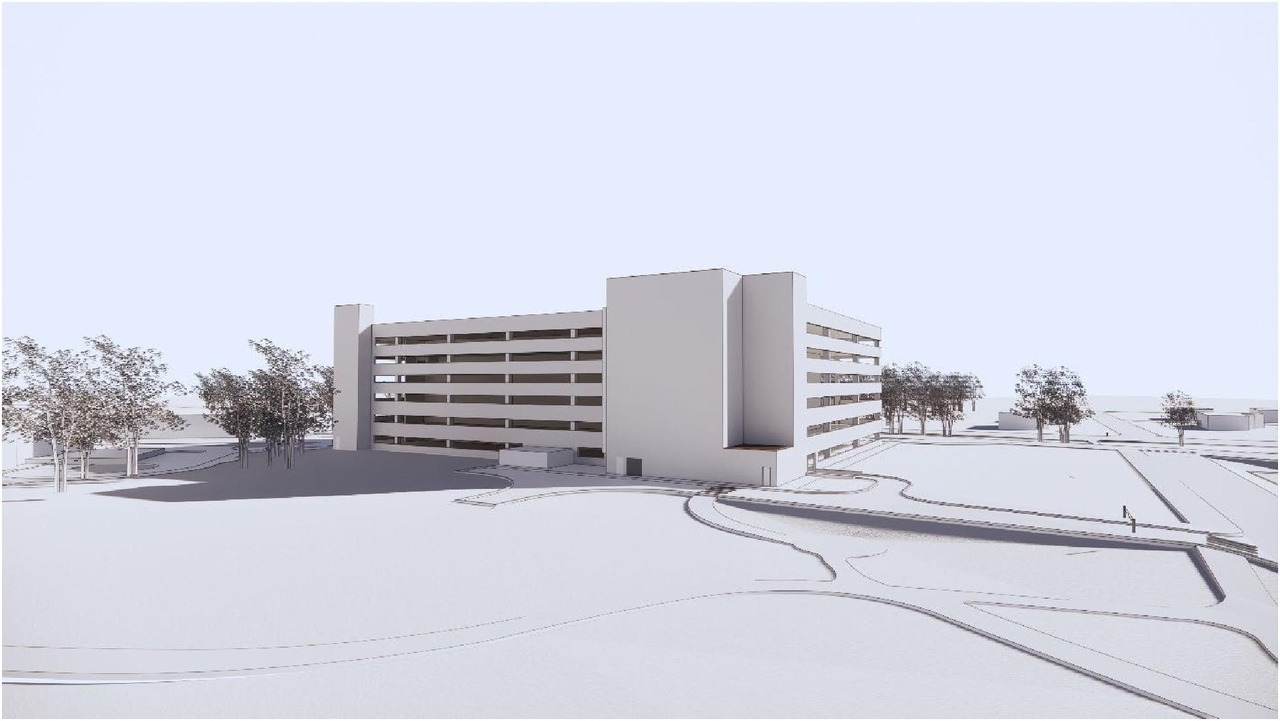 Rendering of building from page 6 of the file '2022-12-16 - Design Brief - D07-12-22-0170'