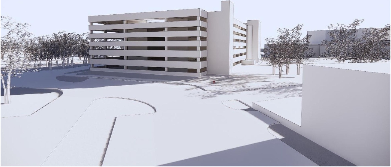 Rendering of building from page 6 of the file '2022-12-16 - Design Brief - D07-12-22-0170'