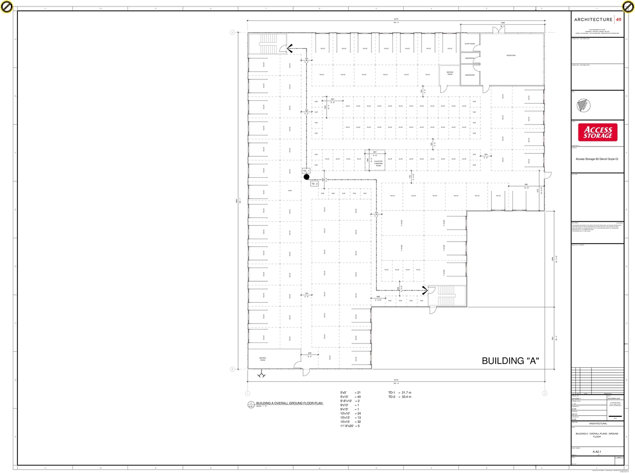 Floor plan for project from page 1 of the file '2022-12-19 - Exterior Elevations and Floor Plans - D07-12-22-0174'