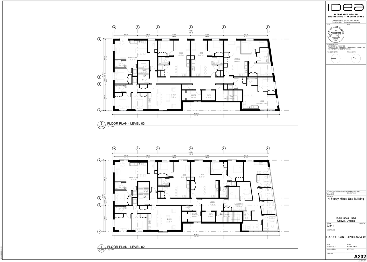 Floor plan for project from page 1 of the file '2022-12-22 - Floor Plan Levels 2 & 3 - D07-12-22-0182'