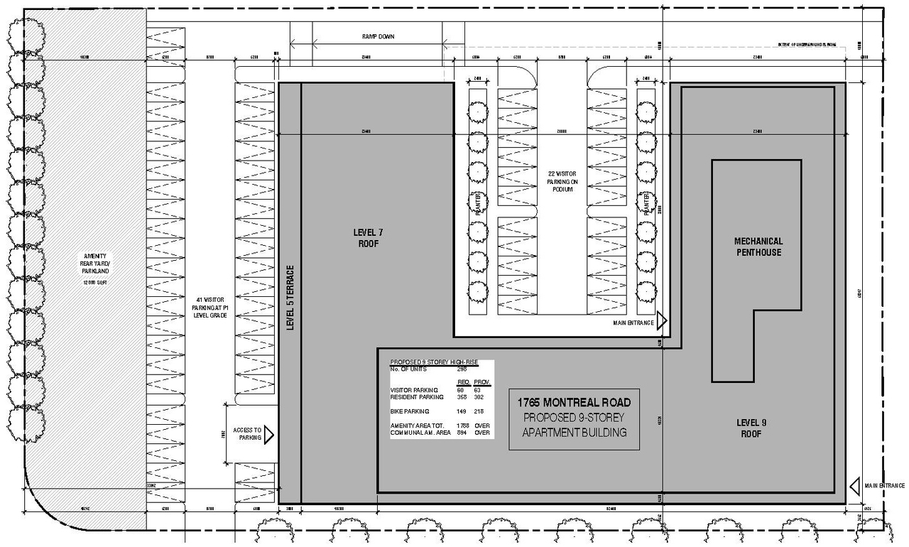 Floor plan for project from page 9 of the file '2025-04-11 - Urban Design Brief - D07-12-22-0185'