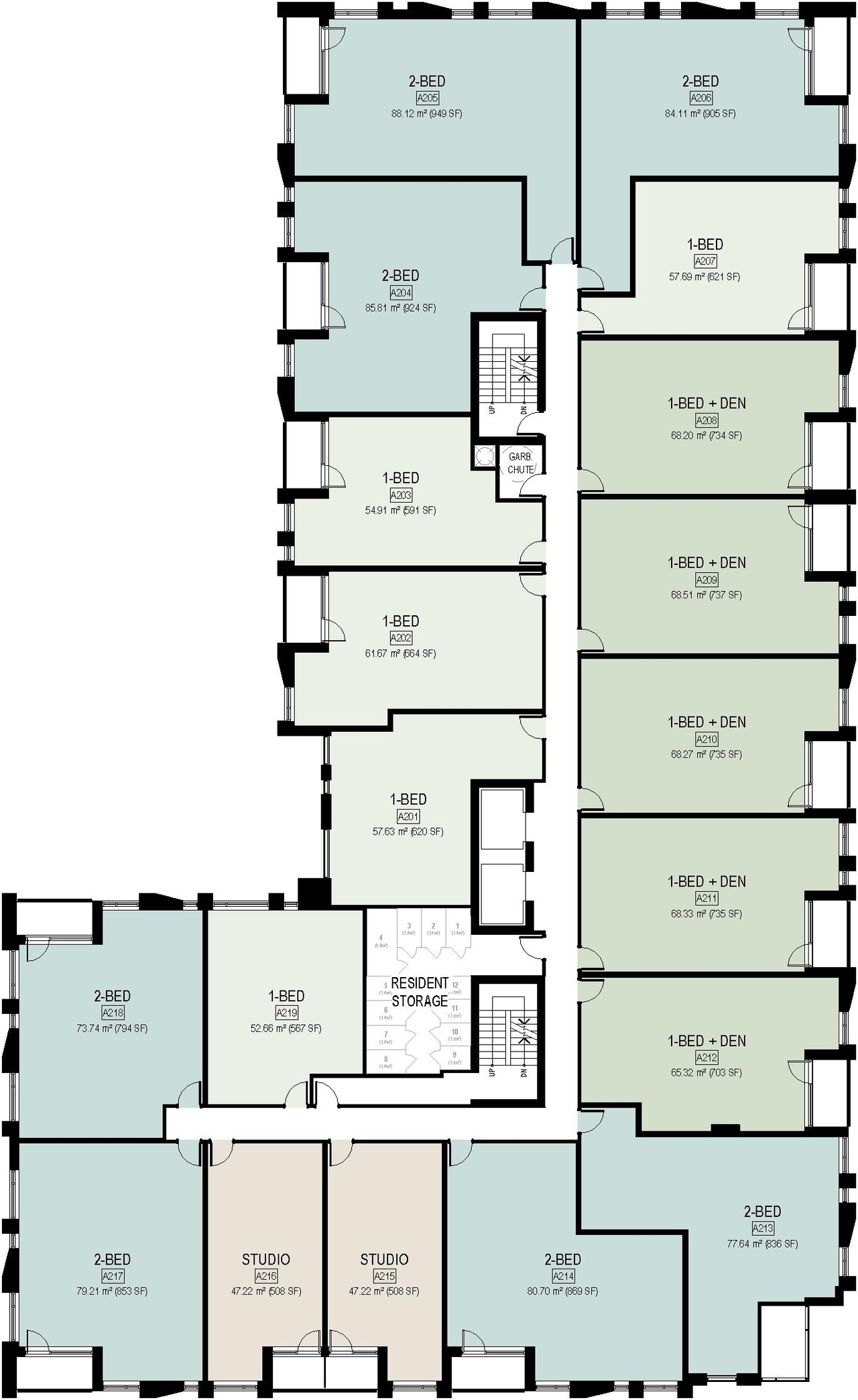 Floor plan for project from page 25 of the file '2025-04-11 - Urban Design Brief - D07-12-22-0185'