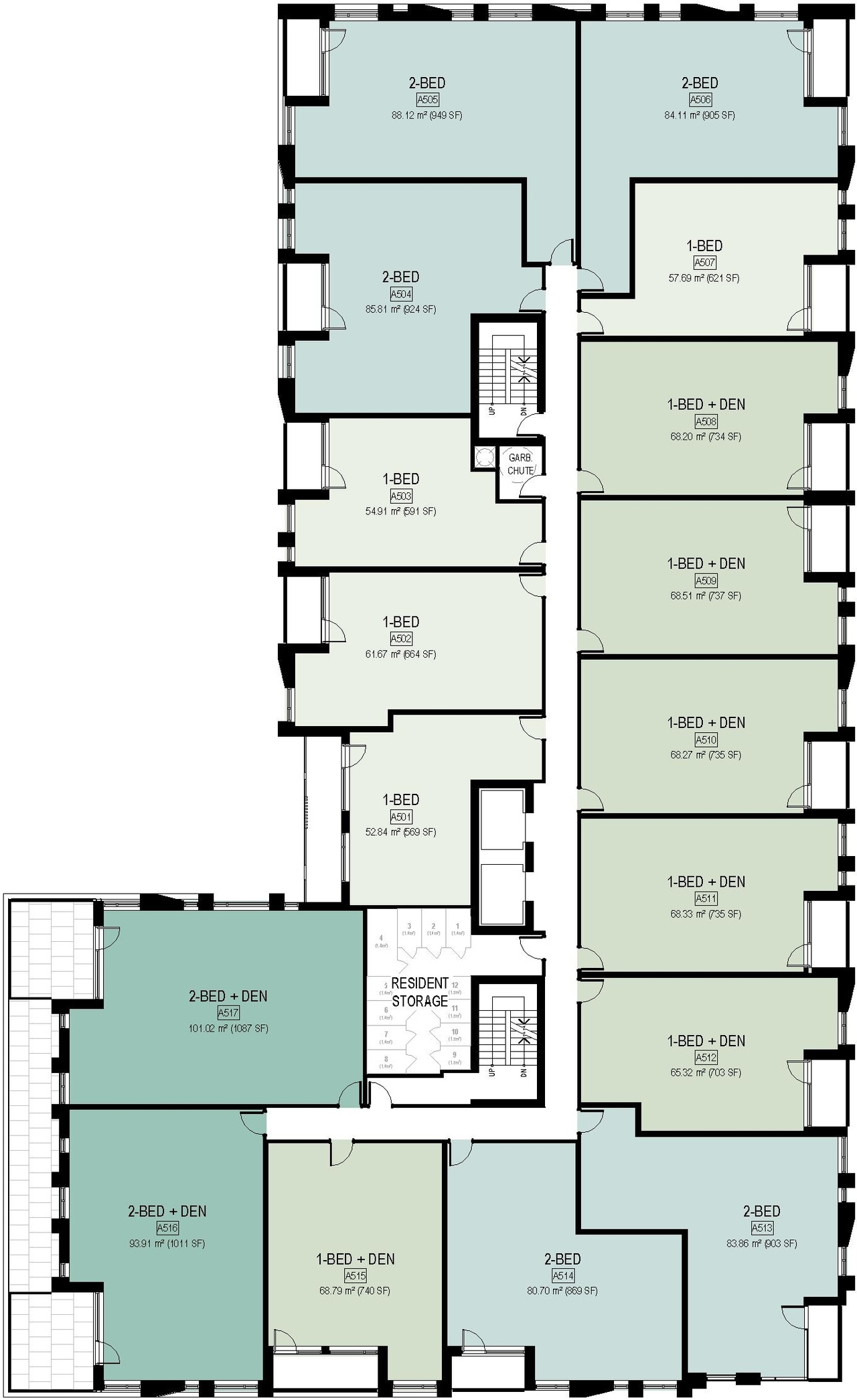 Floor plan for project from page 26 of the file '2025-04-11 - Urban Design Brief - D07-12-22-0185'