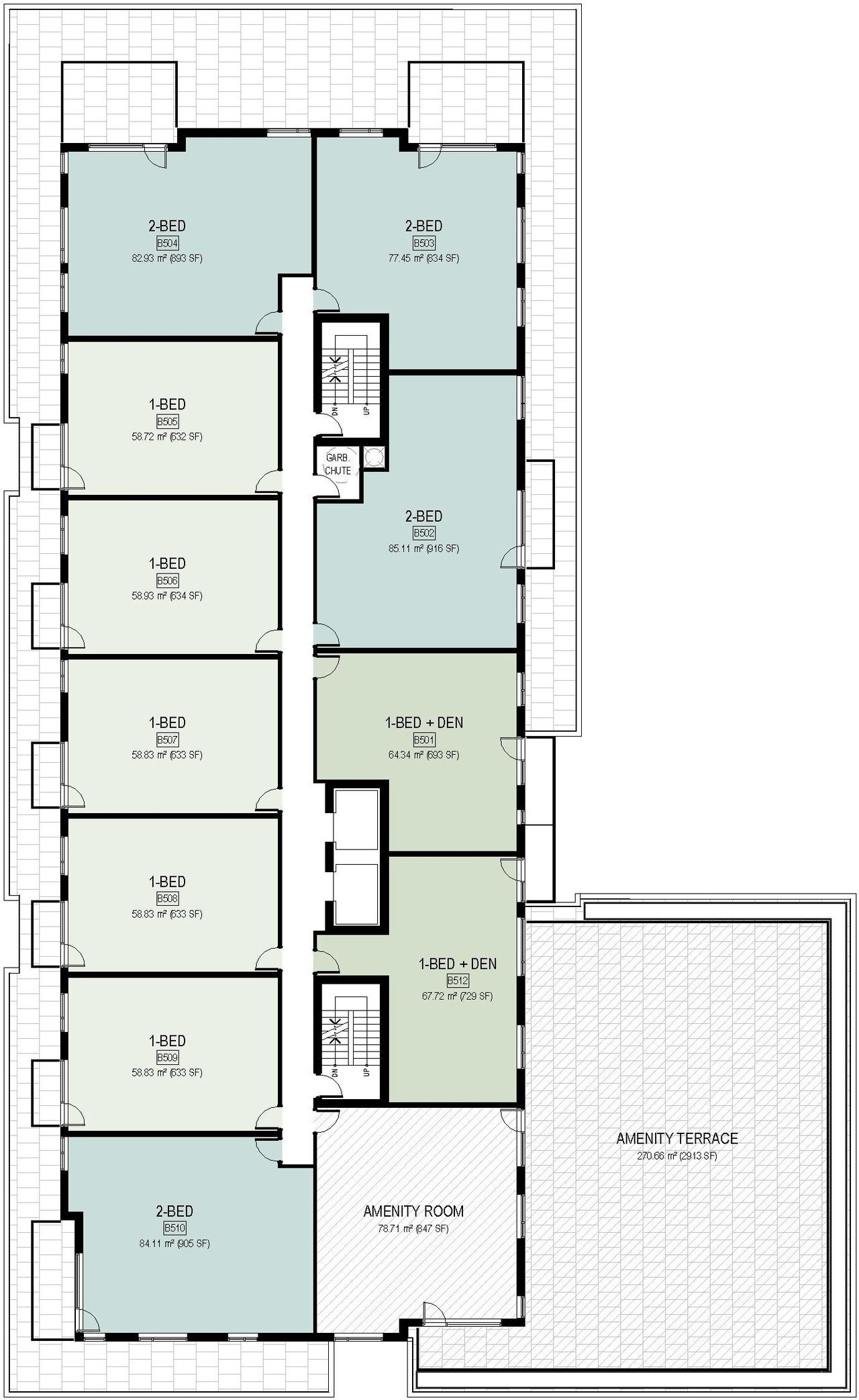 Floor plan for project from page 26 of the file '2025-04-11 - Urban Design Brief - D07-12-22-0185'