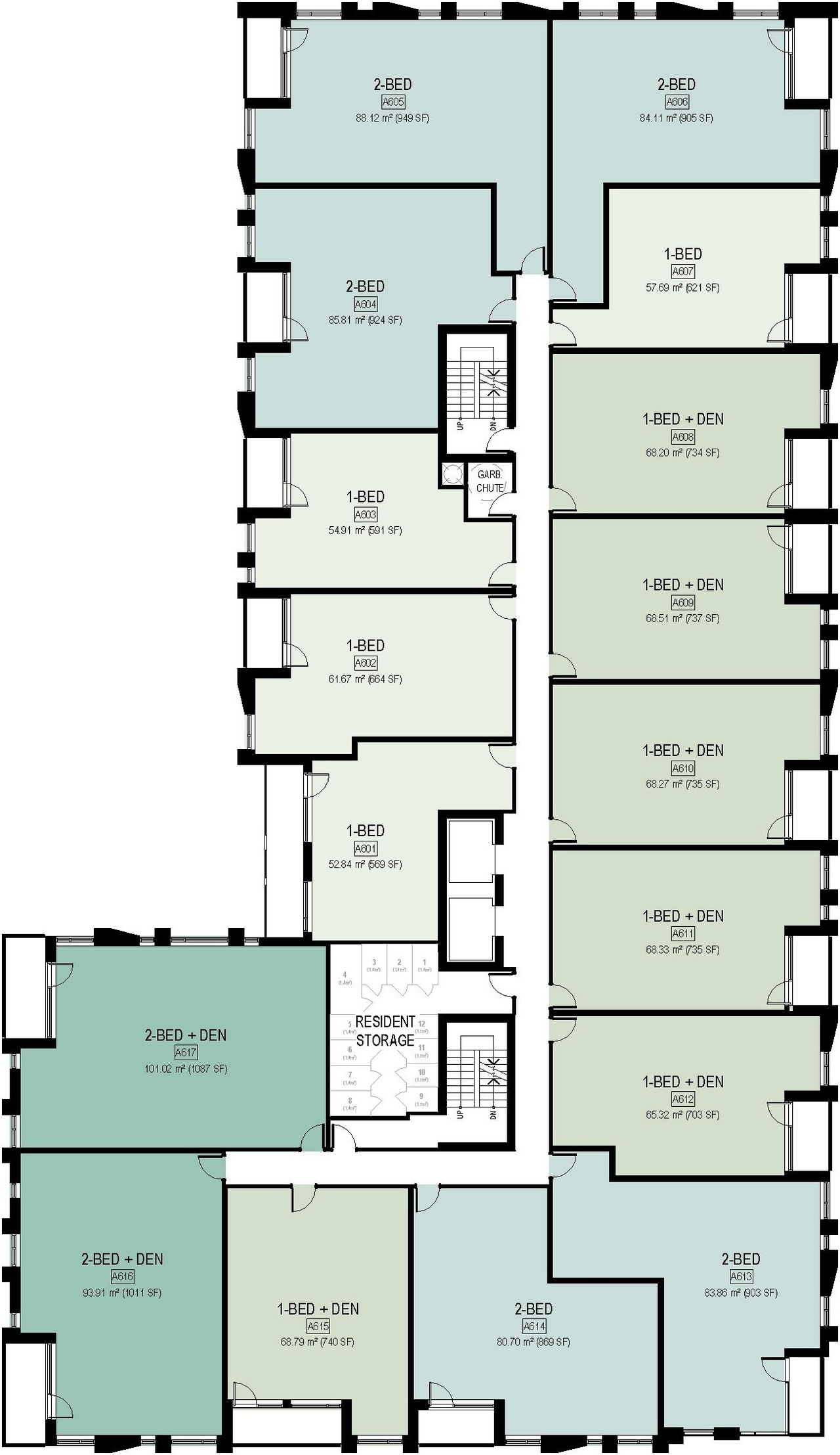 Floor plan for project from page 27 of the file '2025-04-11 - Urban Design Brief - D07-12-22-0185'