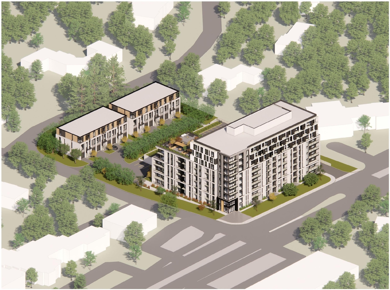 Rendering of building from page 3 of the file '2022-12-23 - Design Brief - D07-12-22-0185'