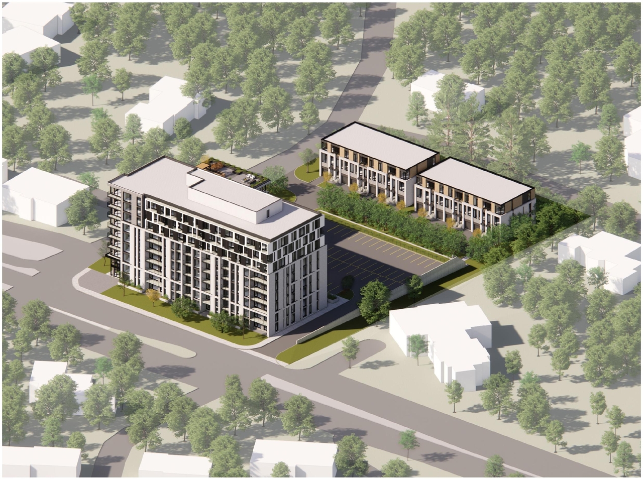 Rendering of building from page 3 of the file '2022-12-23 - Design Brief - D07-12-22-0185'