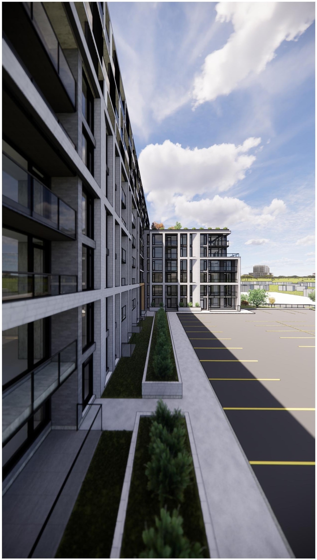 Rendering of building from page 19 of the file '2022-12-23 - Design Brief - D07-12-22-0185'