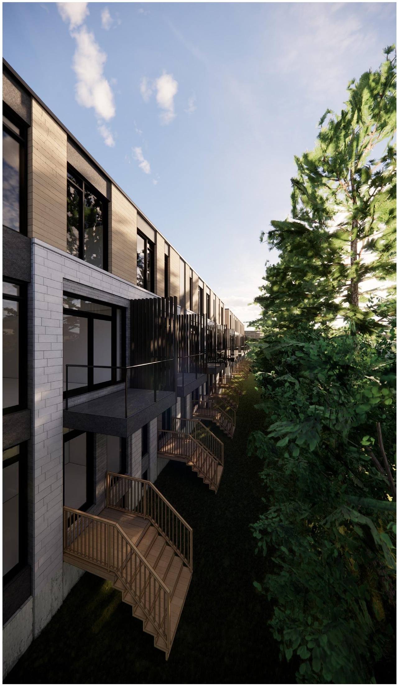 Rendering of building from page 19 of the file '2022-12-23 - Design Brief - D07-12-22-0185'