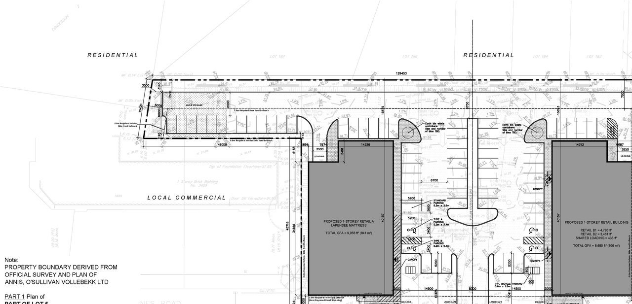 Construction site plan for project from page 1 of the file '2023-08-02 - Site & Floor Plans - D07-12-22-0189'