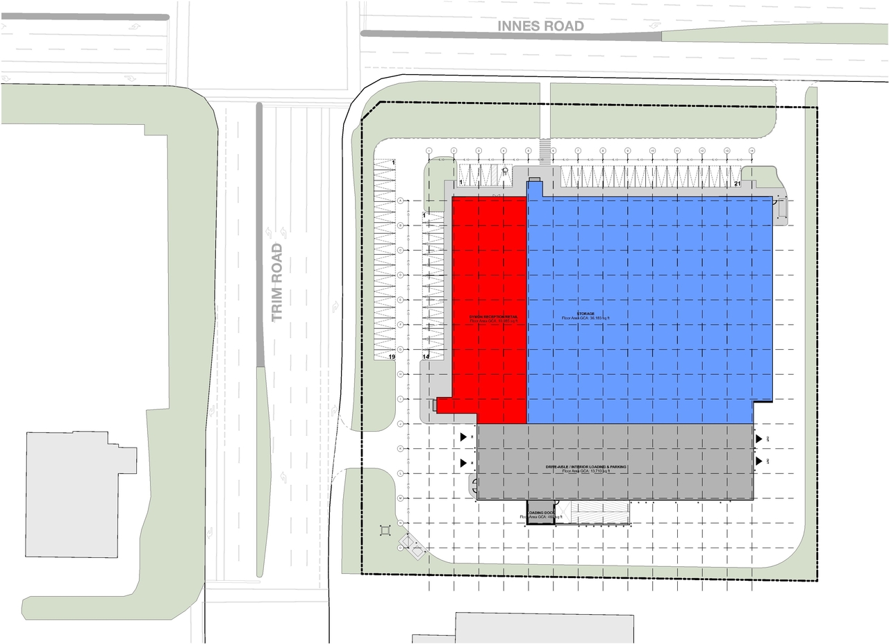 Construction site plan for project from page 2 of the file '2023-01-03 - Views and Section - D07-12-23-0001'