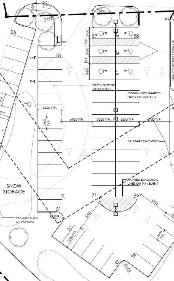 Construction site plan for project from page 36 of the file '2023-02-08 - Design Brief - D07-12-23-0014'