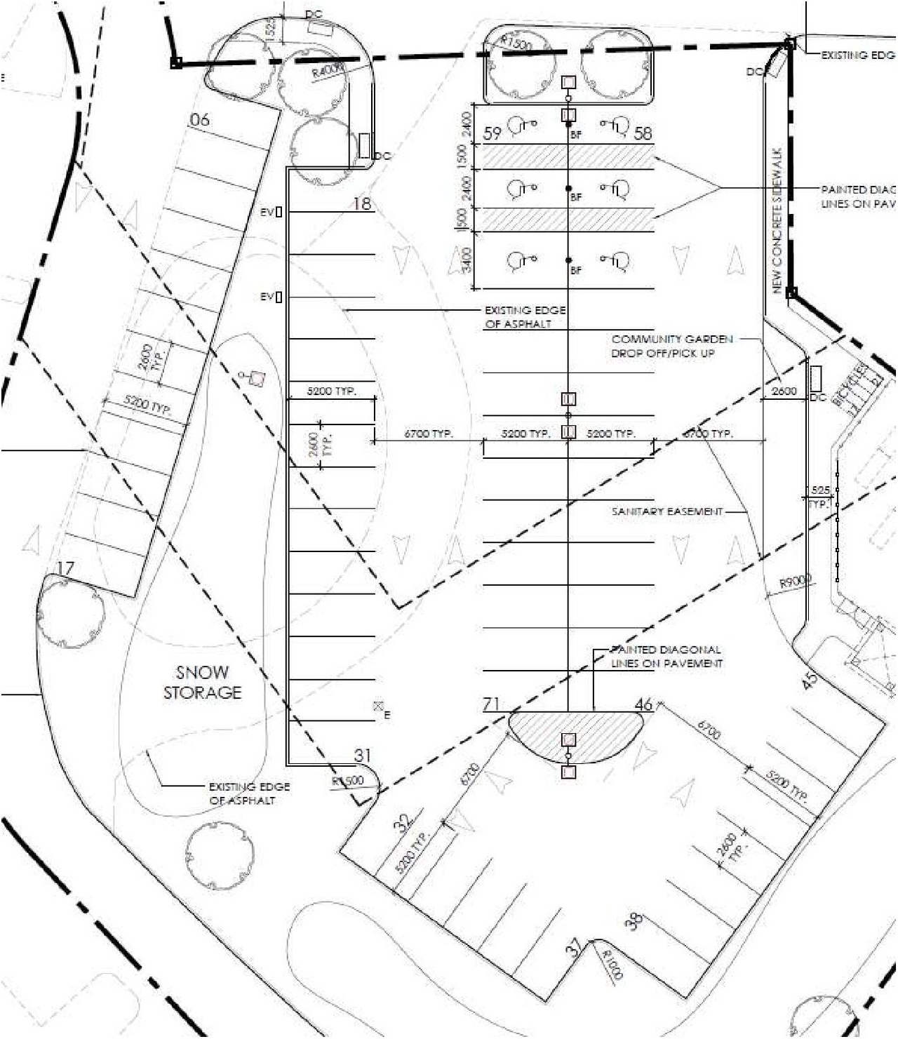 Construction site plan for project from page 36 of the file '2023-02-08 - Design Brief - D07-12-23-0014'