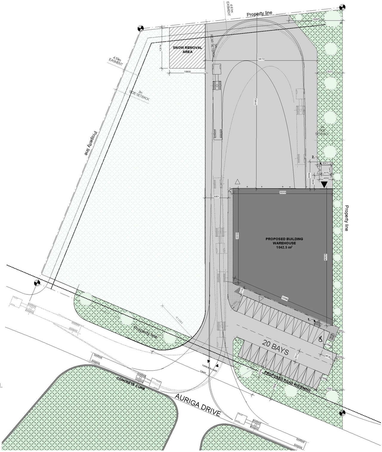 Construction site plan for project from page 3 of the file '2023-02-16 - Design Brief - D07-12-23-0016'