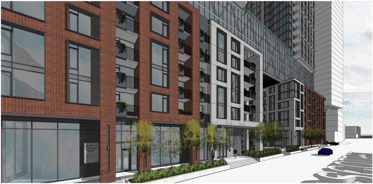 Rendering of building from page 1 of the file '2023-03-31 - Views - D07-12-23-0019'
