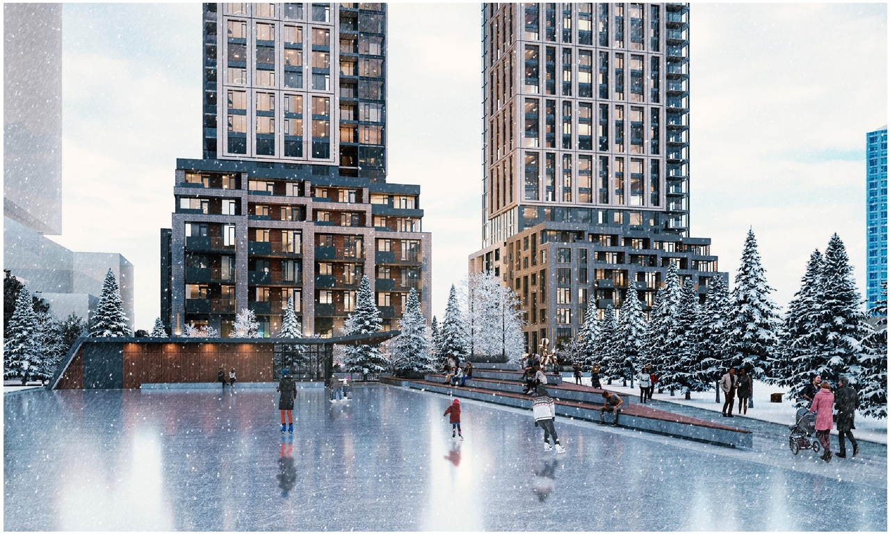 Rendering of building from page 14 of the file '2024-04-17 - Design Brief - D07-12-23-0019'