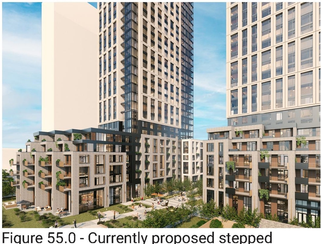 Rendering of building from page 22 of the file '2024-04-17 - Design Brief - D07-12-23-0019'