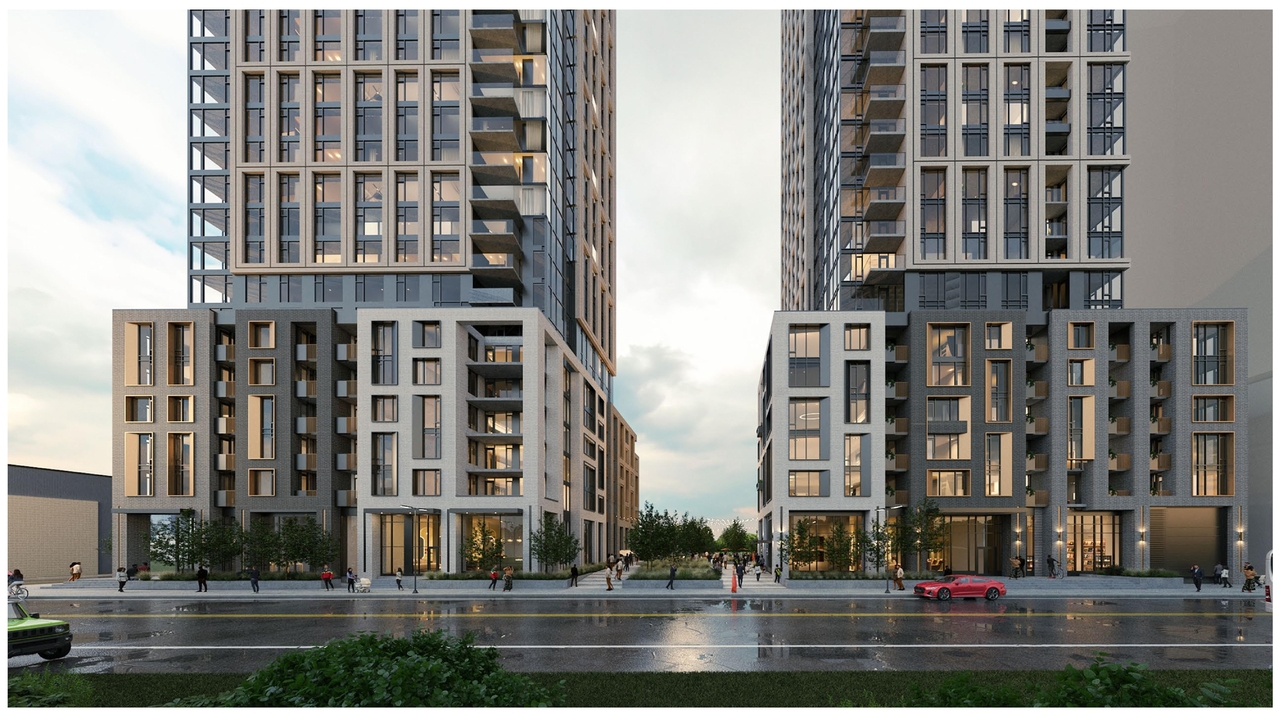 Rendering of building from page 29 of the file '2024-04-17 - Design Brief - D07-12-23-0019'