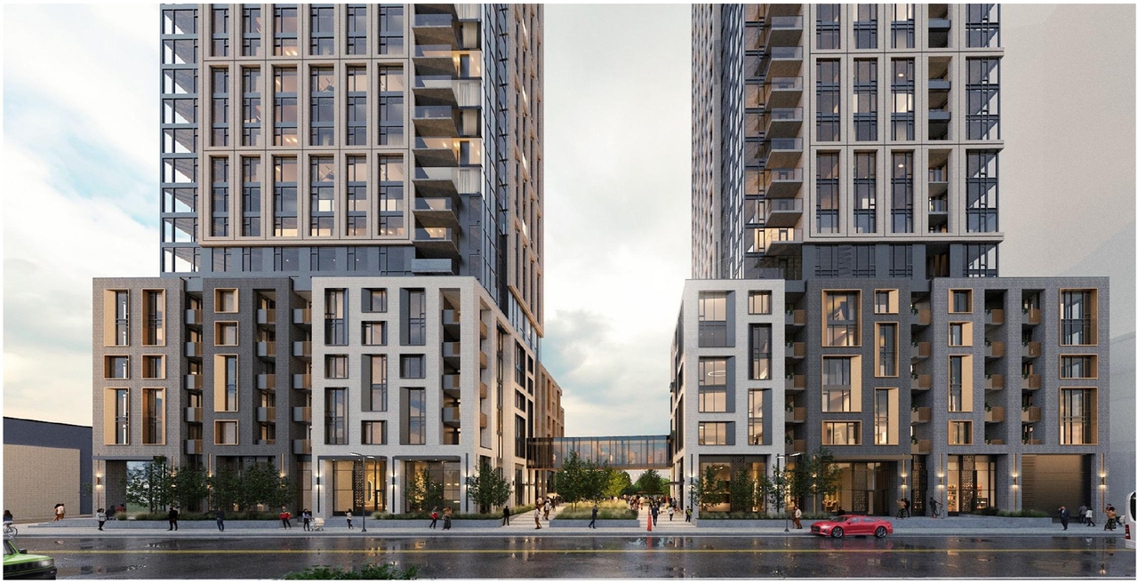 Rendering of building from page 7 of the file '2024-07-22 - Design Brief - D07-12-23-0019'