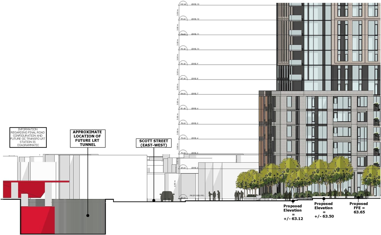 Rendering of building from page 16 of the file '2024-07-22 - Design Brief - D07-12-23-0019'