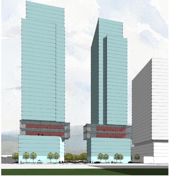 Rendering of building from page 22 of the file '2024-07-22 - Design Brief - D07-12-23-0019'
