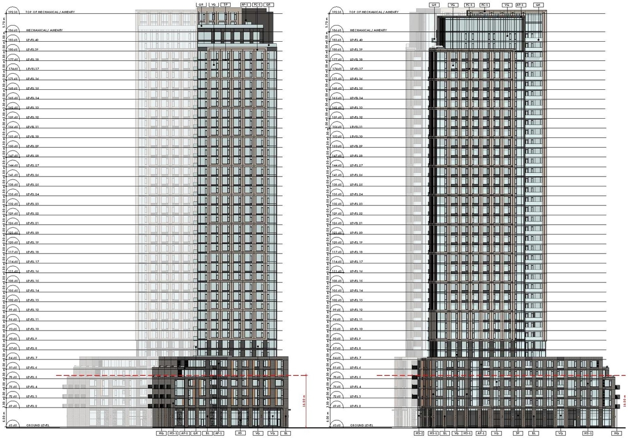Rendering of building from page 27 of the file '2024-07-22 - Design Brief - D07-12-23-0019'