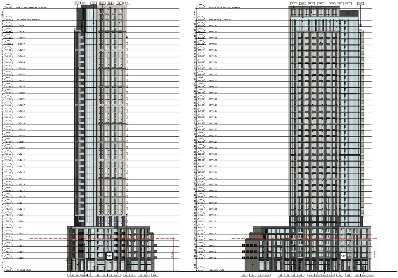Rendering of building from page 27 of the file '2024-07-22 - Design Brief - D07-12-23-0019'