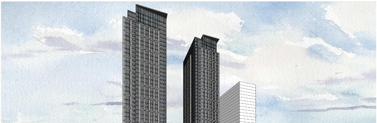 Rendering of building from page 6 of the file '2023-03-31 - Design Brief - D07-12-23-0019'