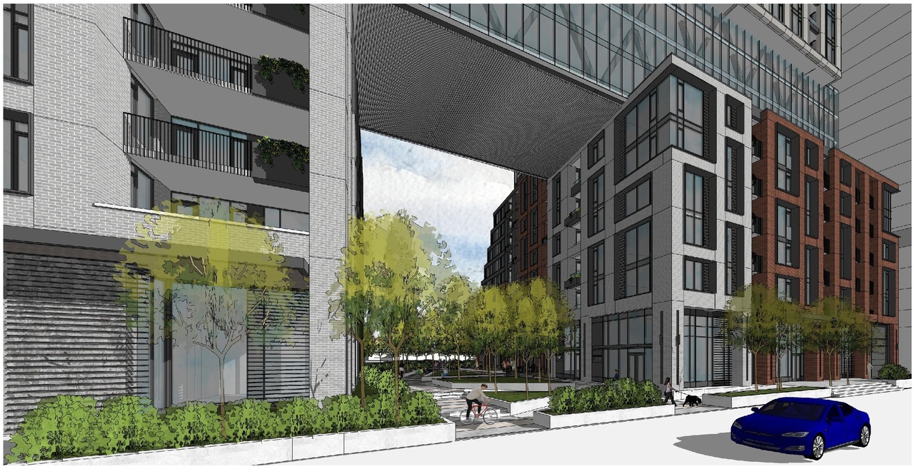 Rendering of building from page 7 of the file '2023-03-31 - Design Brief - D07-12-23-0019'