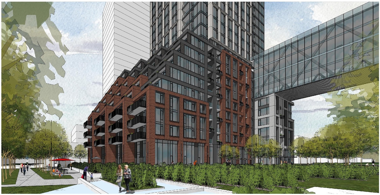 Rendering of building from page 9 of the file '2023-03-31 - Design Brief - D07-12-23-0019'