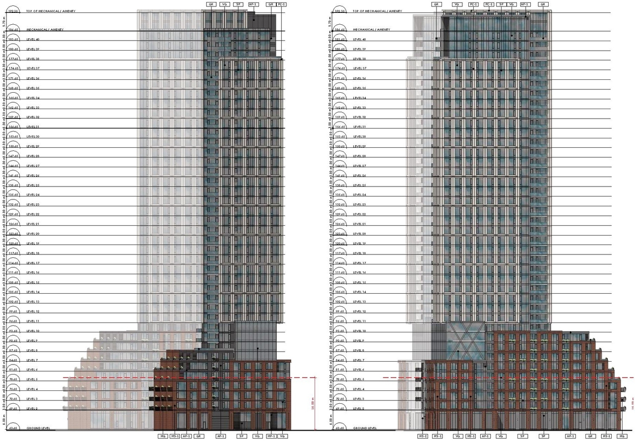 Rendering of building from page 20 of the file '2023-03-31 - Design Brief - D07-12-23-0019'