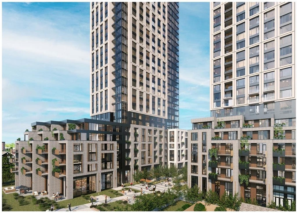 Rendering of building from page 22 of the file '2024-03-06 - Design Brief - D07-12-23-0019'