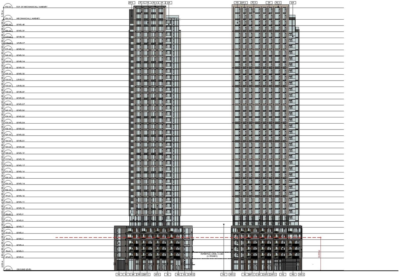 Rendering of building from page 26 of the file '2024-03-06 - Design Brief - D07-12-23-0019'