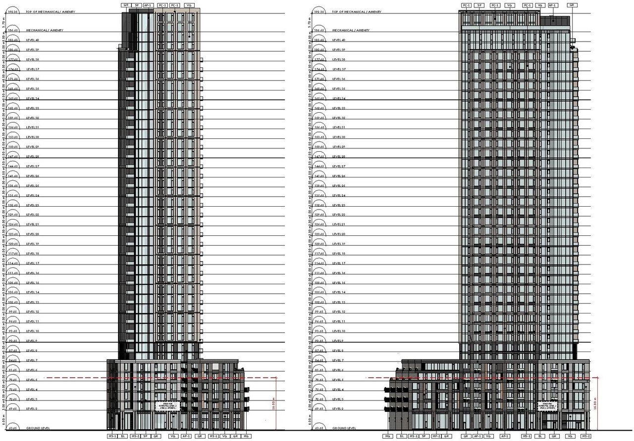 Rendering of building from page 27 of the file '2024-03-06 - Design Brief - D07-12-23-0019'