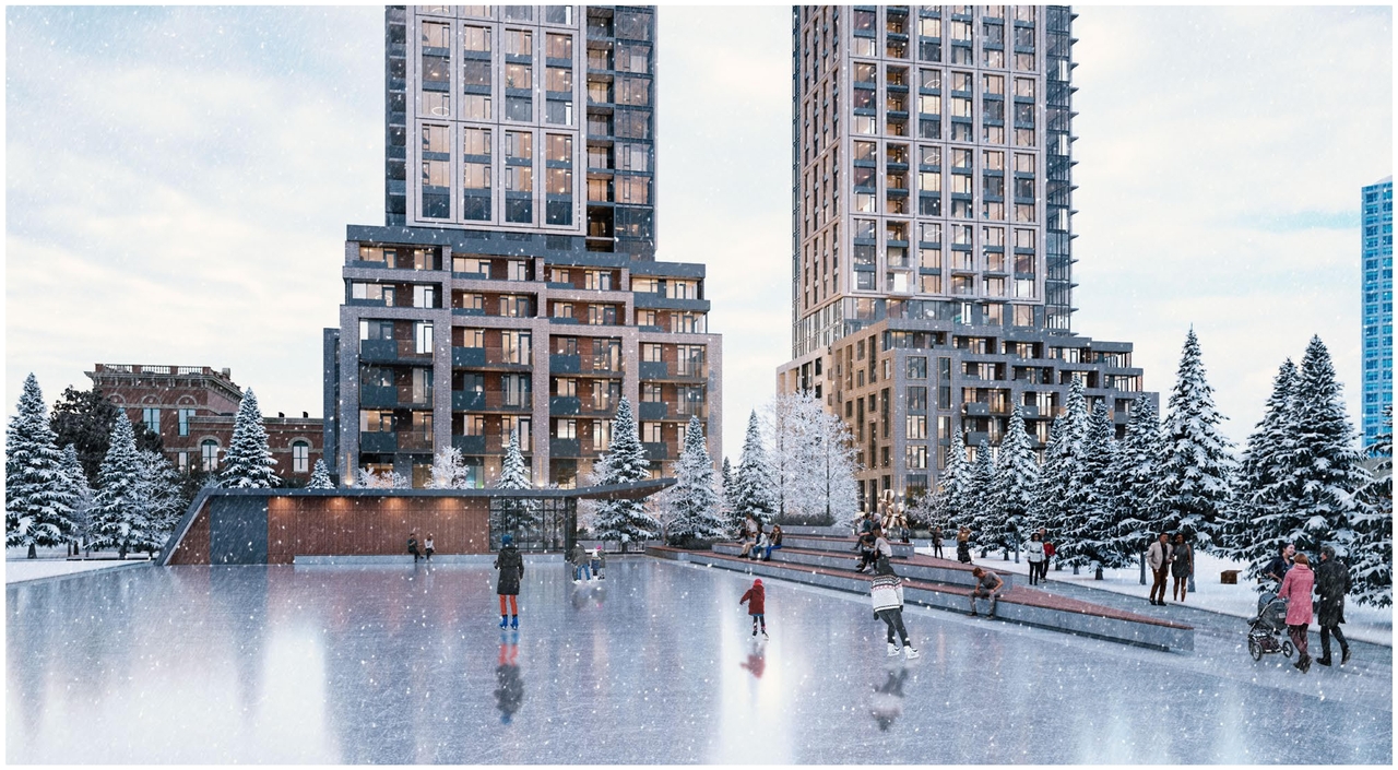 Rendering of building from page 31 of the file '2024-03-06 - Design Brief - D07-12-23-0019'