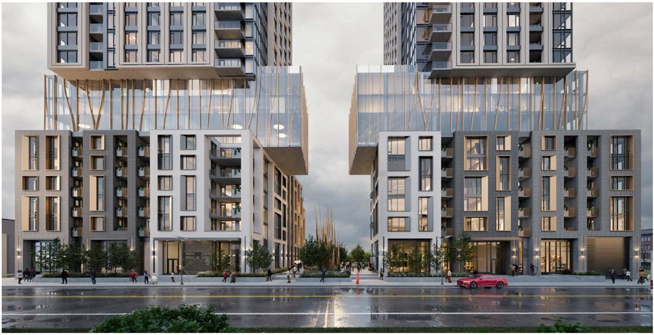 Rendering of building from page 7 of the file '2023-10-19 - Design Brief - D07-12-23-0019'