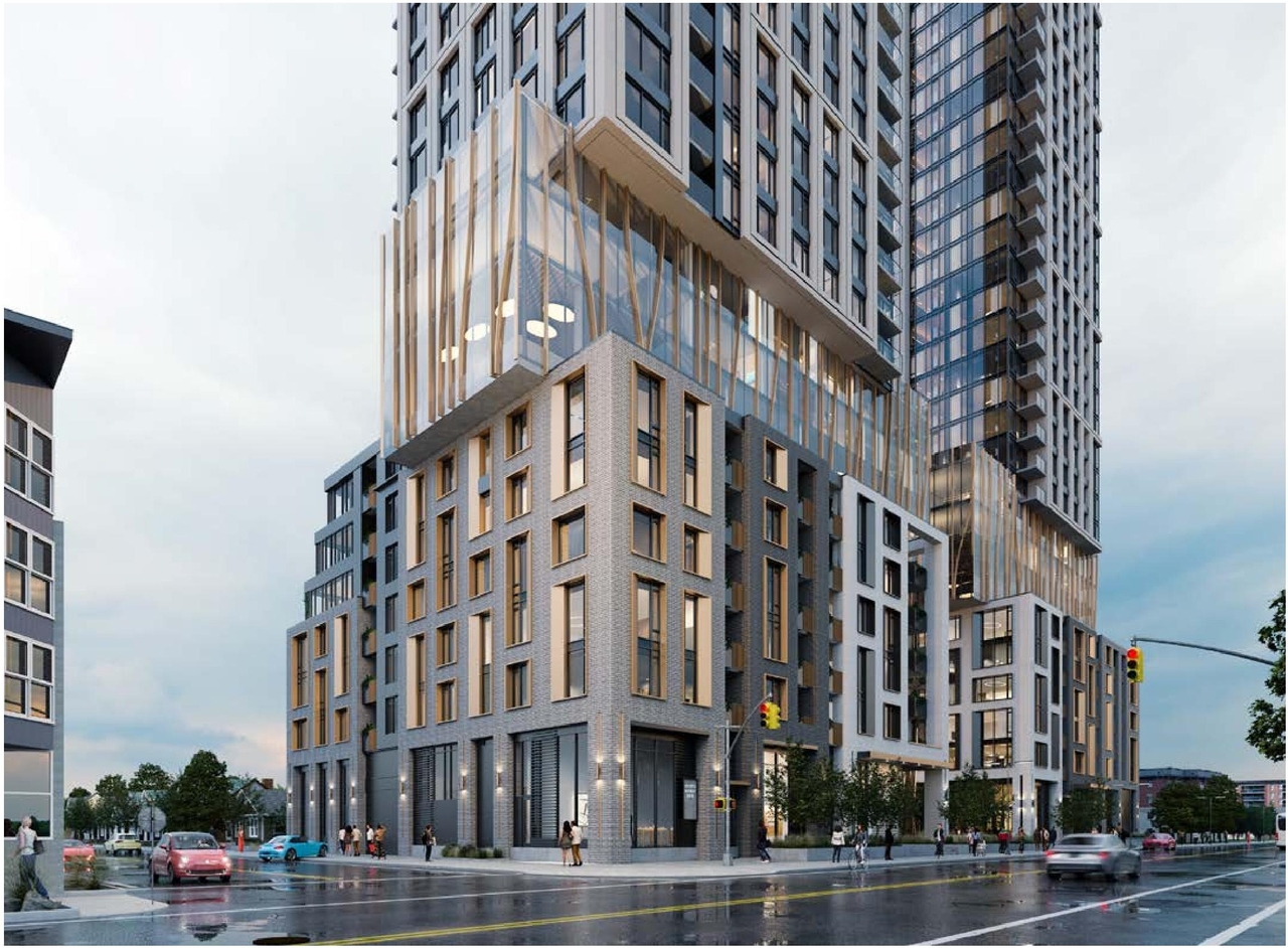Rendering of building from page 10 of the file '2023-10-19 - Design Brief - D07-12-23-0019'
