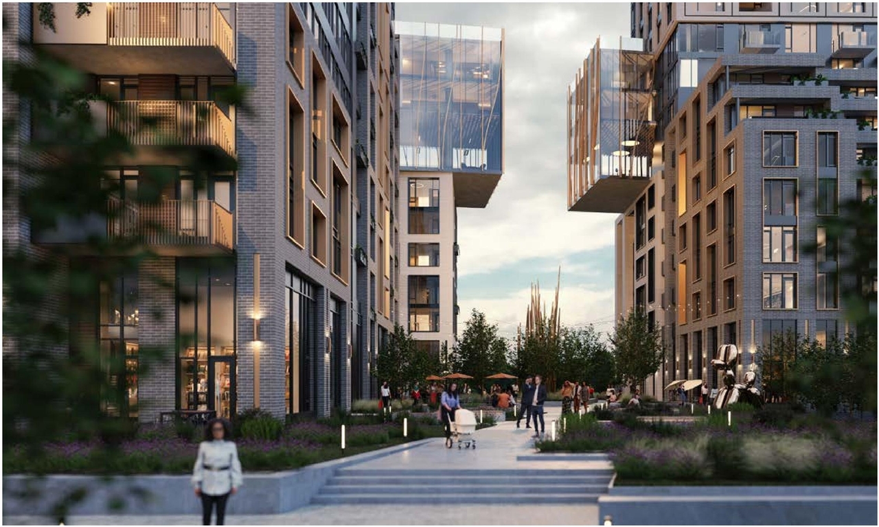 Rendering of building from page 14 of the file '2023-10-19 - Design Brief - D07-12-23-0019'
