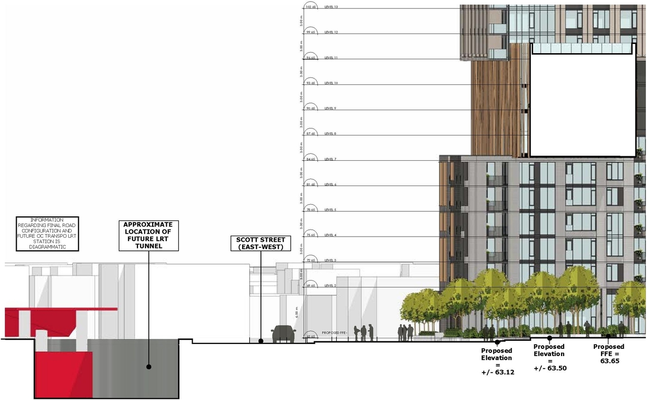 Rendering of building from page 16 of the file '2023-10-19 - Design Brief - D07-12-23-0019'