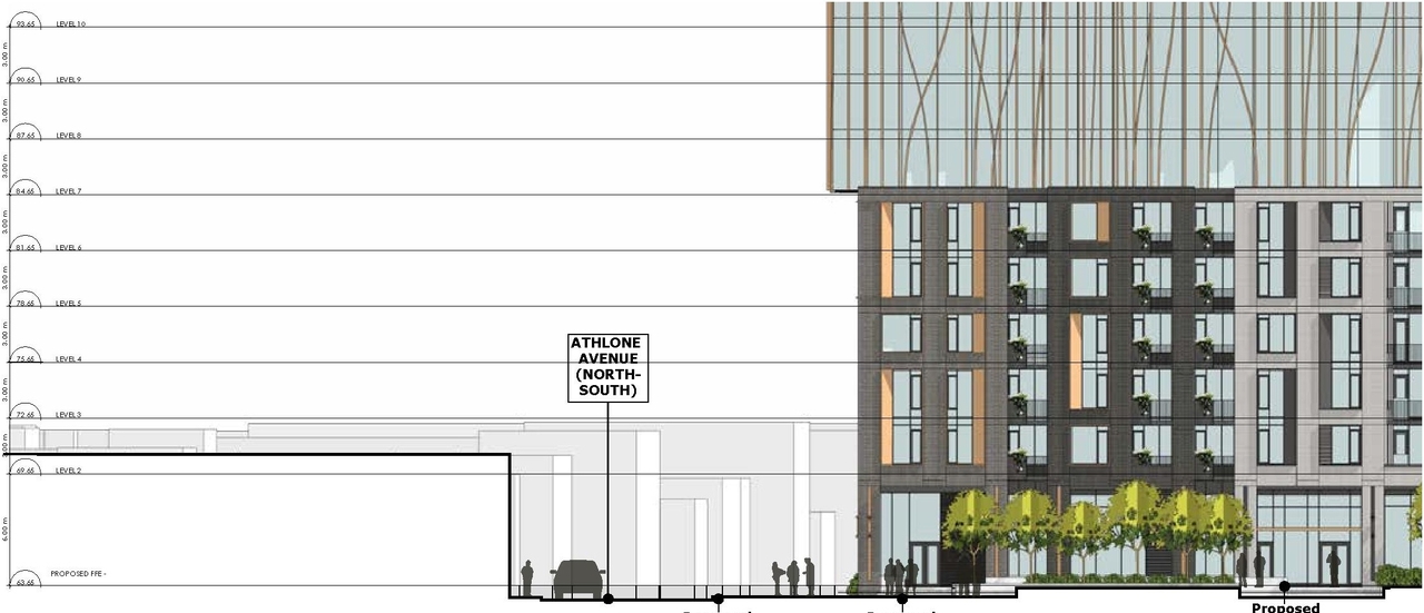 Rendering of building from page 17 of the file '2023-10-19 - Design Brief - D07-12-23-0019'