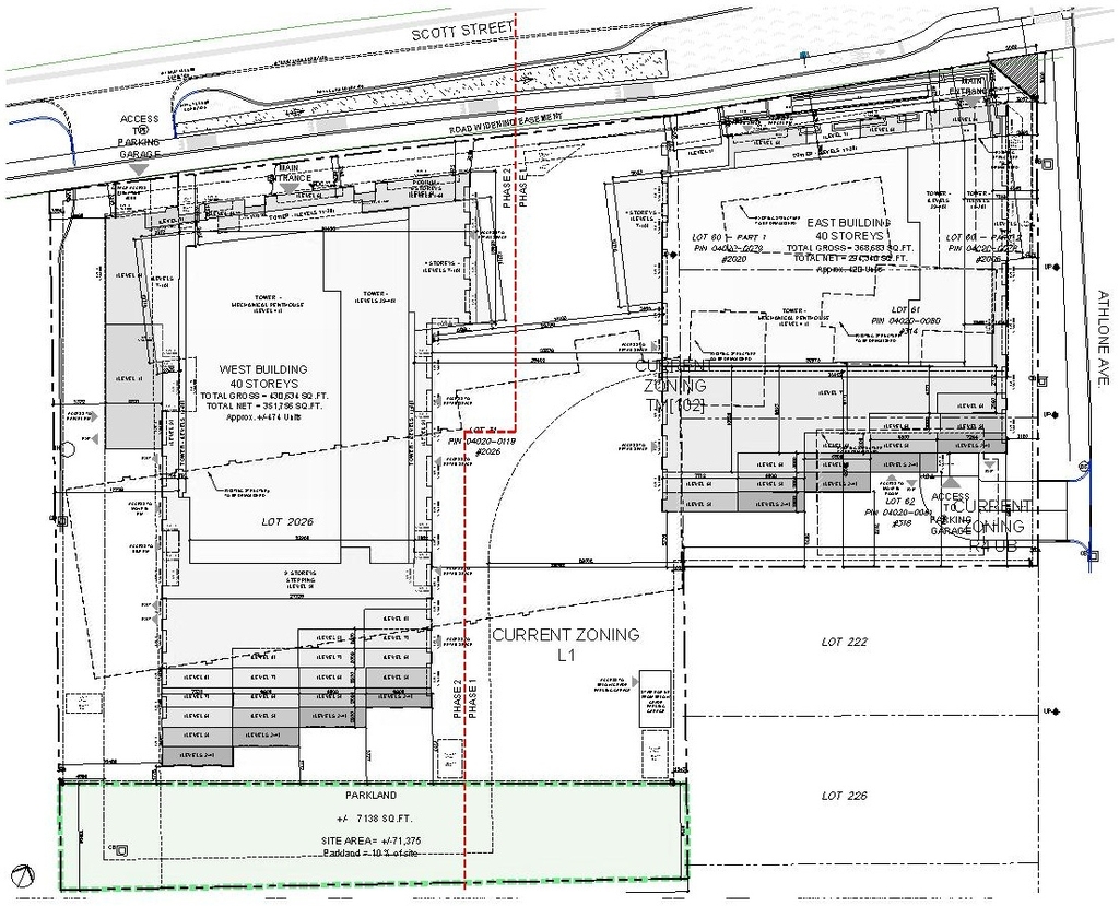 Construction site plan for project from page 23 of the file '2023-10-19 - Design Brief - D07-12-23-0019'