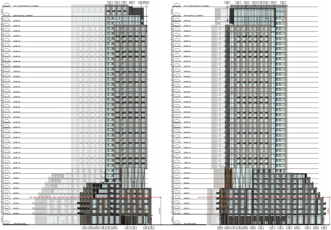 Rendering of building from page 26 of the file '2023-10-19 - Design Brief - D07-12-23-0019'