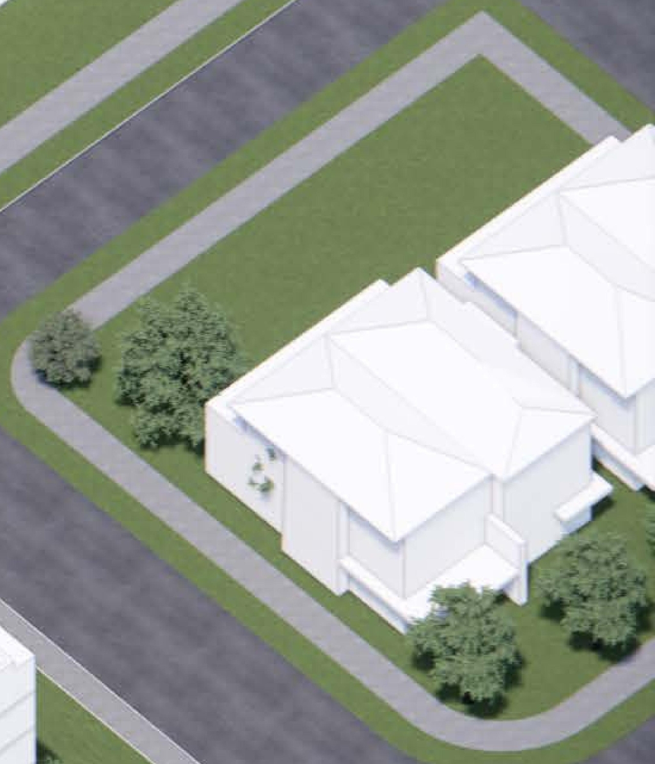 Rendering of building from page 11 of the file '2024-02-16 - Perspective Around the Area - D07-12-23-0023'