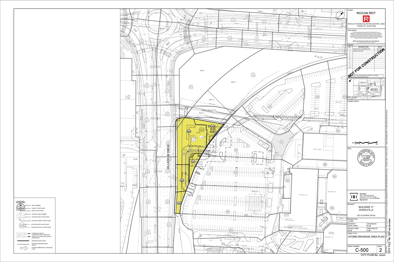 Construction site plan for project from page 44 of the file '2023-03-21- Civil Engineering Design Brief - D07-12-23-0030'